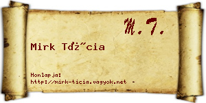 Mirk Tícia névjegykártya